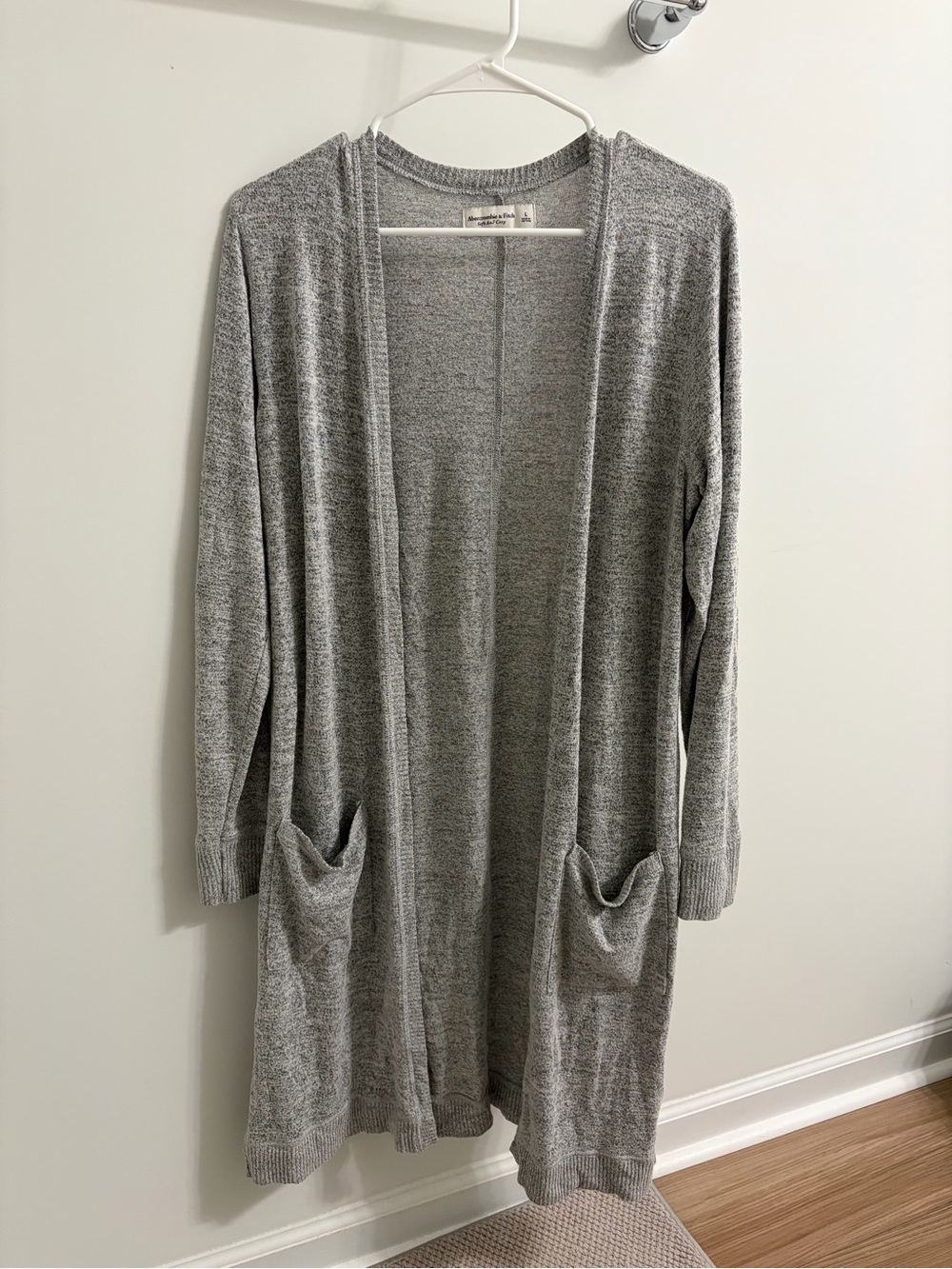 Extra Long Cardigan Sweater - Gray
